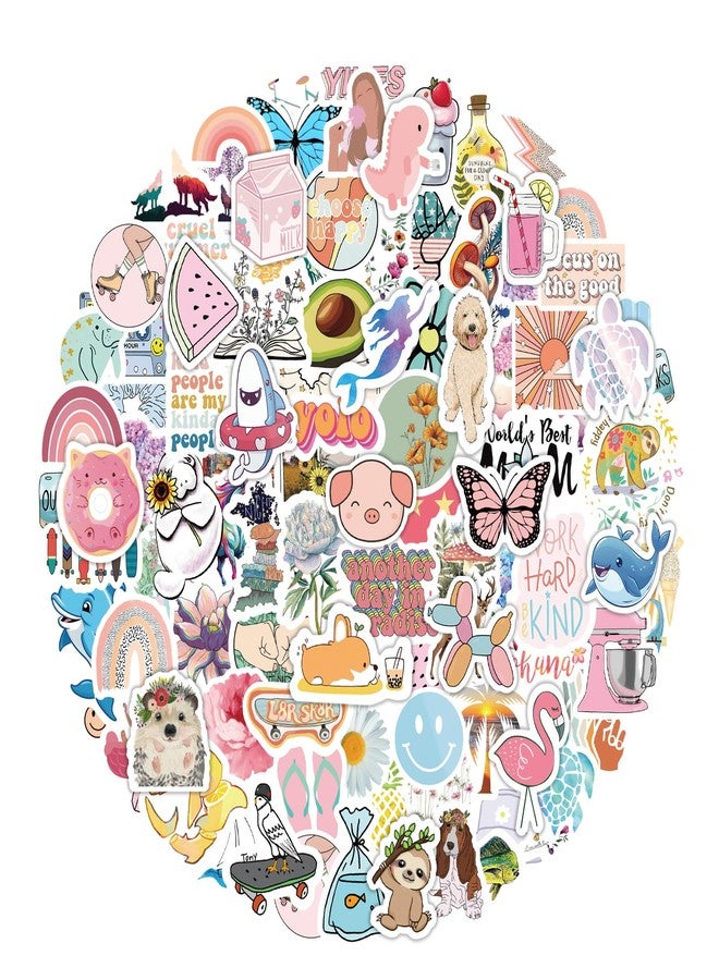 Eoaod 200Pcs Water Bottle Stickers for Kids, Cute Stickers for Water Bottles, Vinyl Waterproof Aesthetic Laptop Sticker Pack Classroom Prizes Skateboard for Kids Teens Girls Students (Cute-200pcs) - Image 1